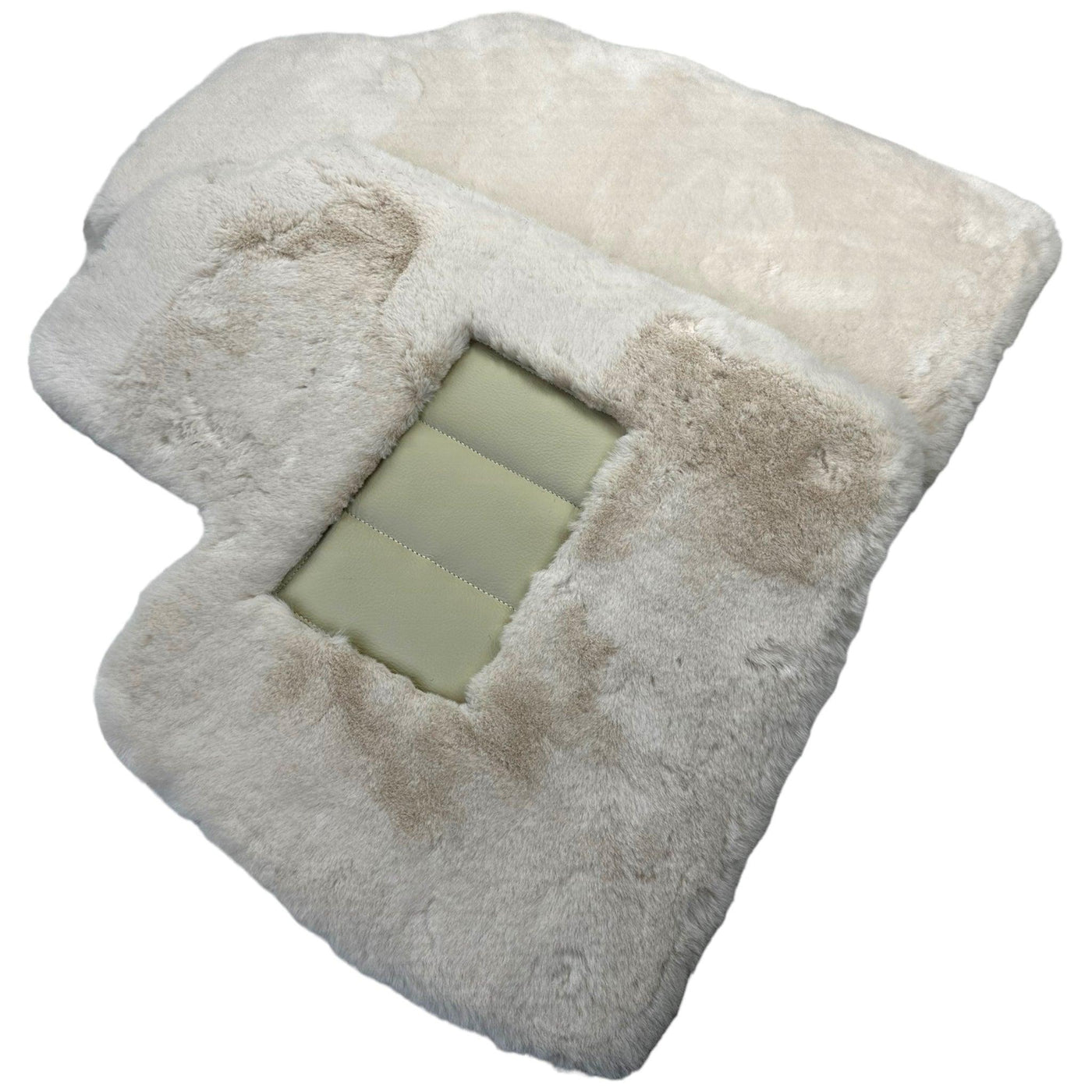 White Sheepskin Floor Mats for Bentley Continental GTC (2011-2018) ER56 Design - AutoWin