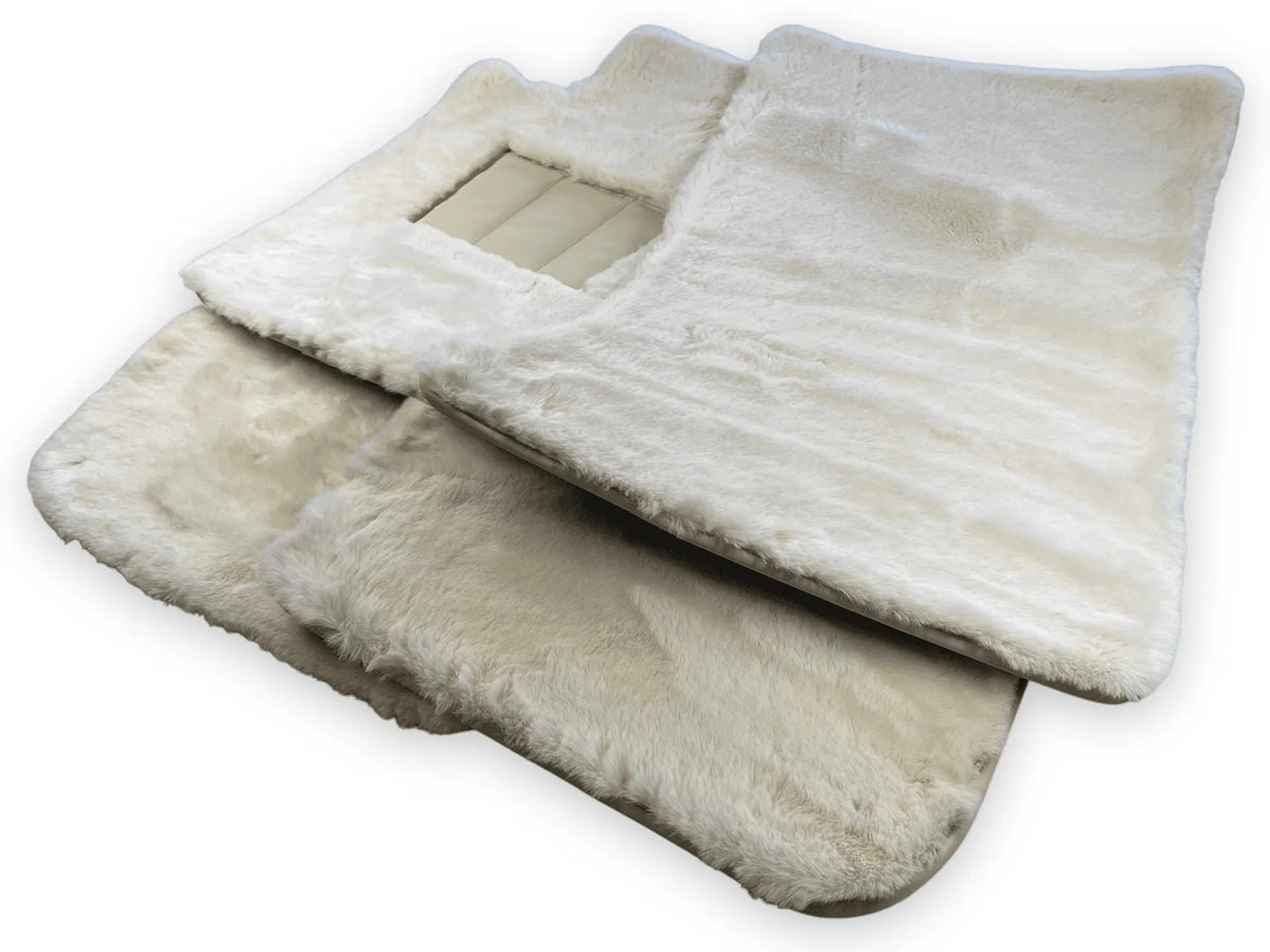 White Sheepskin Floor Mats For Rolls Royce Phantom VIII (2017-2024) ER56 Design Brand