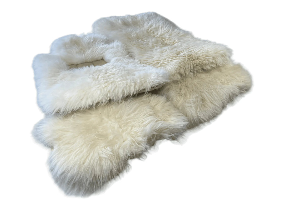 White Sheepskin Floor Mats For Rolls Royce Phantom VIII (2017-2024) ER56 Design Brand - AutoWin