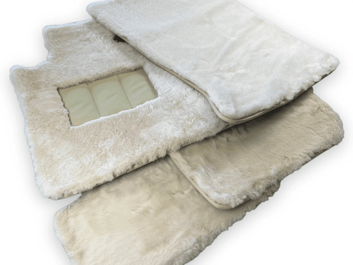 White Sheepskin Floor Mats For Rolls Royce Phantom VIII (2017-2024) ER56 Design Brand