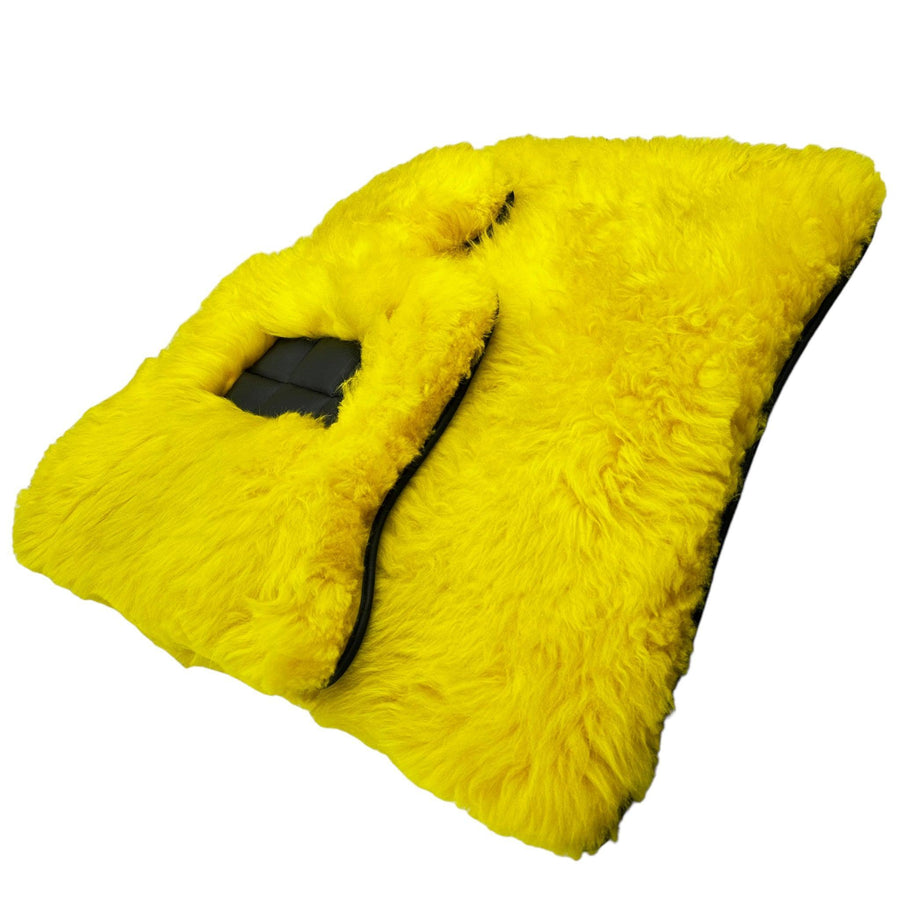 Yellow Sheepskin Floor Mats for Rolls Royce Cullinan Rr31 (2018-2023) ER56 Design Brand - AutoWin