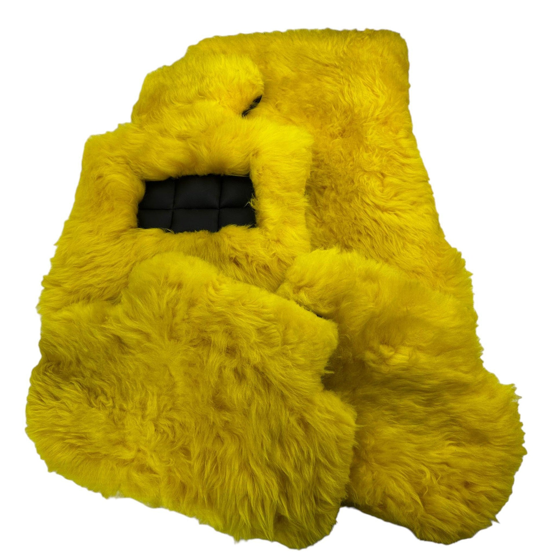 Yellow Sheepskin Floor Mats for Rolls Royce Cullinan Rr31 (2018-2023) ER56 Design Brand - AutoWin