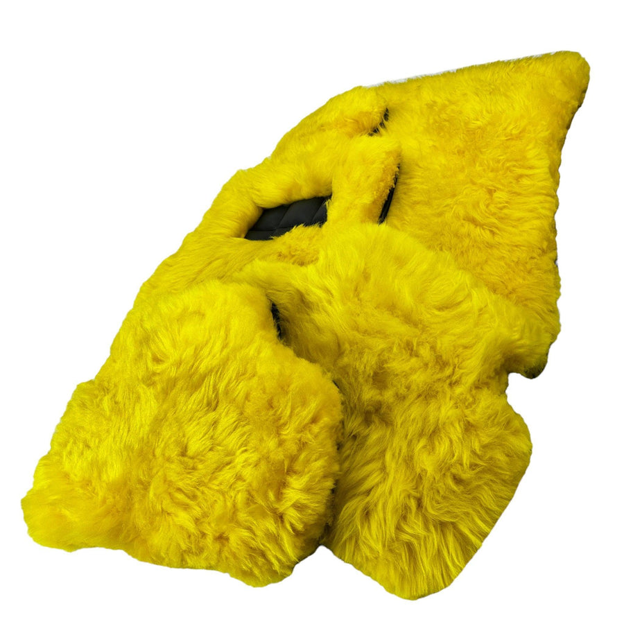 Yellow Sheepskin Floor Mats for Rolls Royce Dawn (2016-2023) ER56 Design Brand - AutoWin