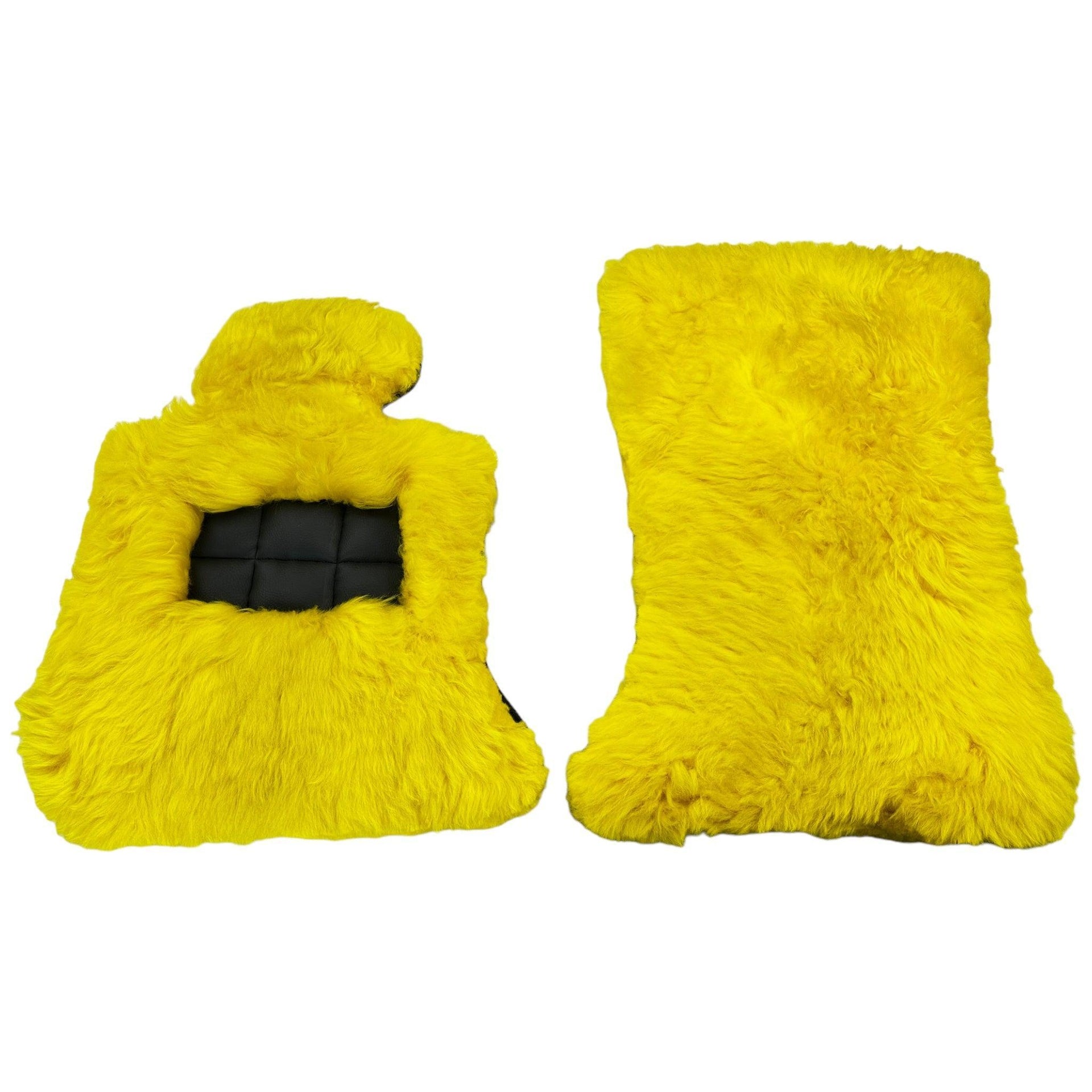 Yellow Sheepskin Floor Mats for Rolls Royce Shadow (1965-1977) ER56 Design Brand - AutoWin