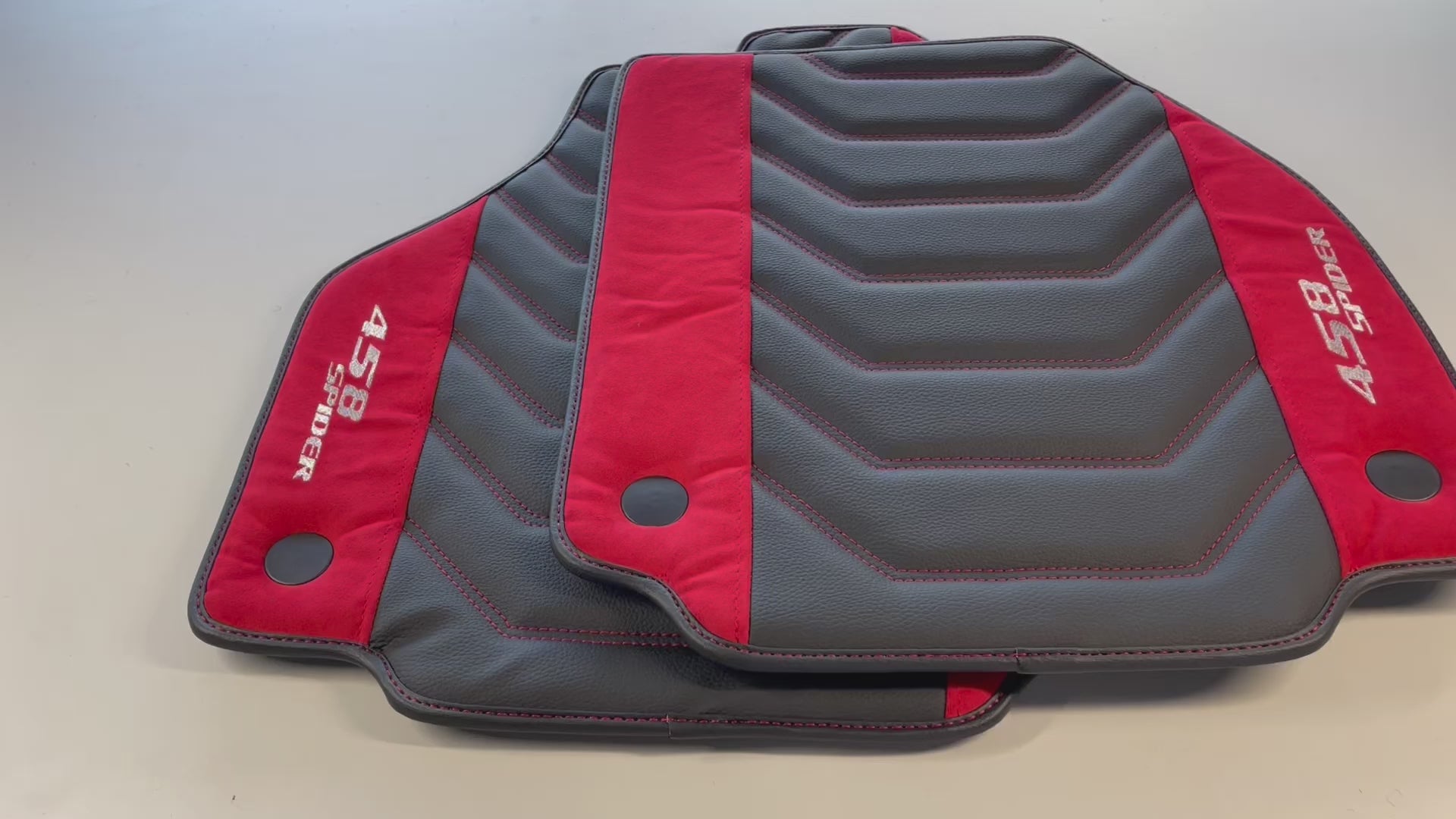 حاملات سيارات لفيراري 458 سبايدر 2012-2015 جلد مع ألكانتارا حمراء - AutoWin