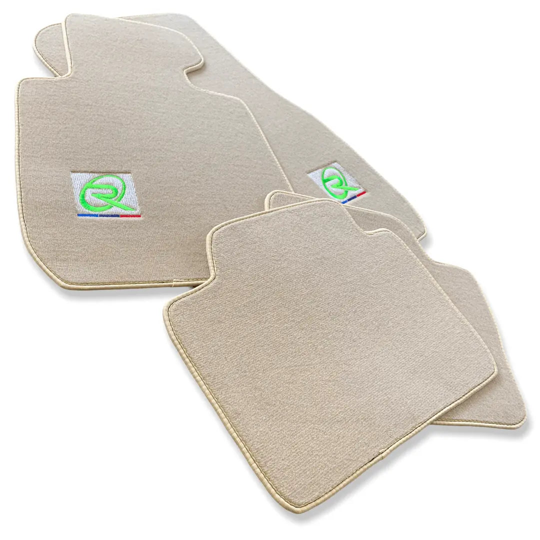 Beige Floor Mats For BMW 7 Series E65 Tailored Set Perfect Fit Green Collection - AutoWin