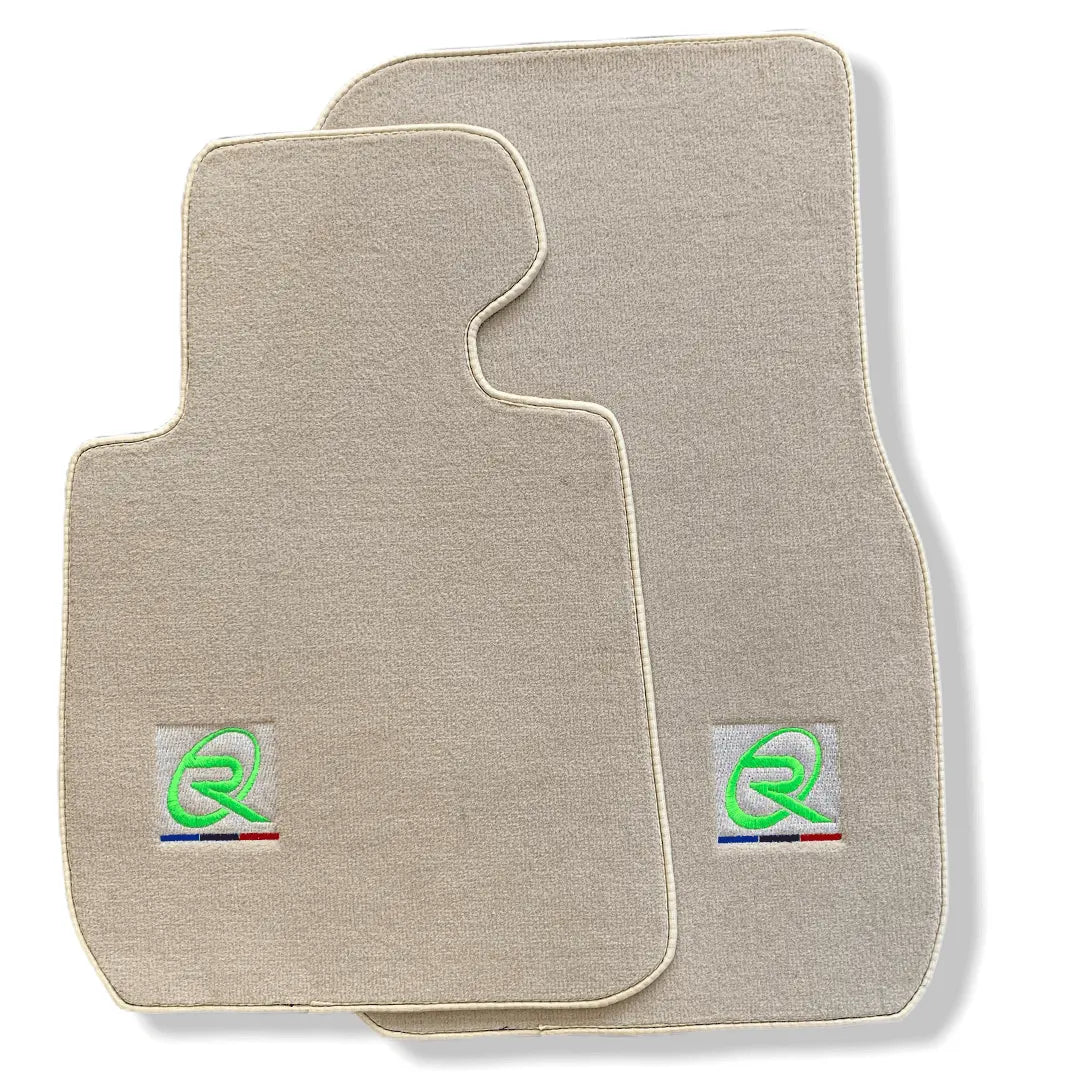 Beige Floor Mats For BMW M5 Series F90 ROVBUT Brand Tailored Set Perfect Fit Green SNIP Collection - AutoWin