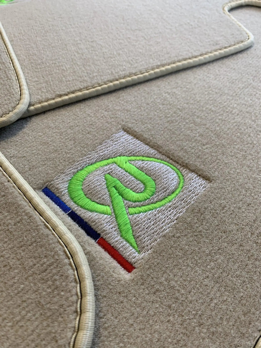 Beige Floor Mats For BMW X2 Series F39 Brand Tailored Set Perfect Fit Green - AutoWin