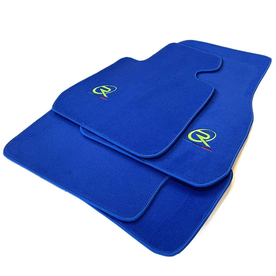 Blue Floor Mats For BMW M3 Series F80 Tailored Set Perfect Fit - AutoWin