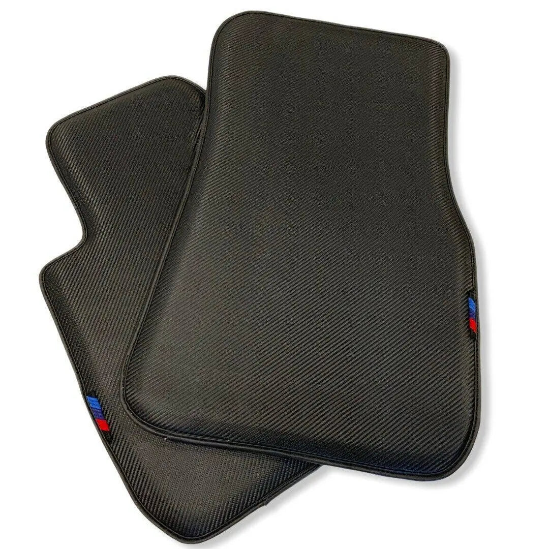 Floor Mats For BMW M3 Series F80 Autowin Brand Carbon Fiber Leather - AutoWin