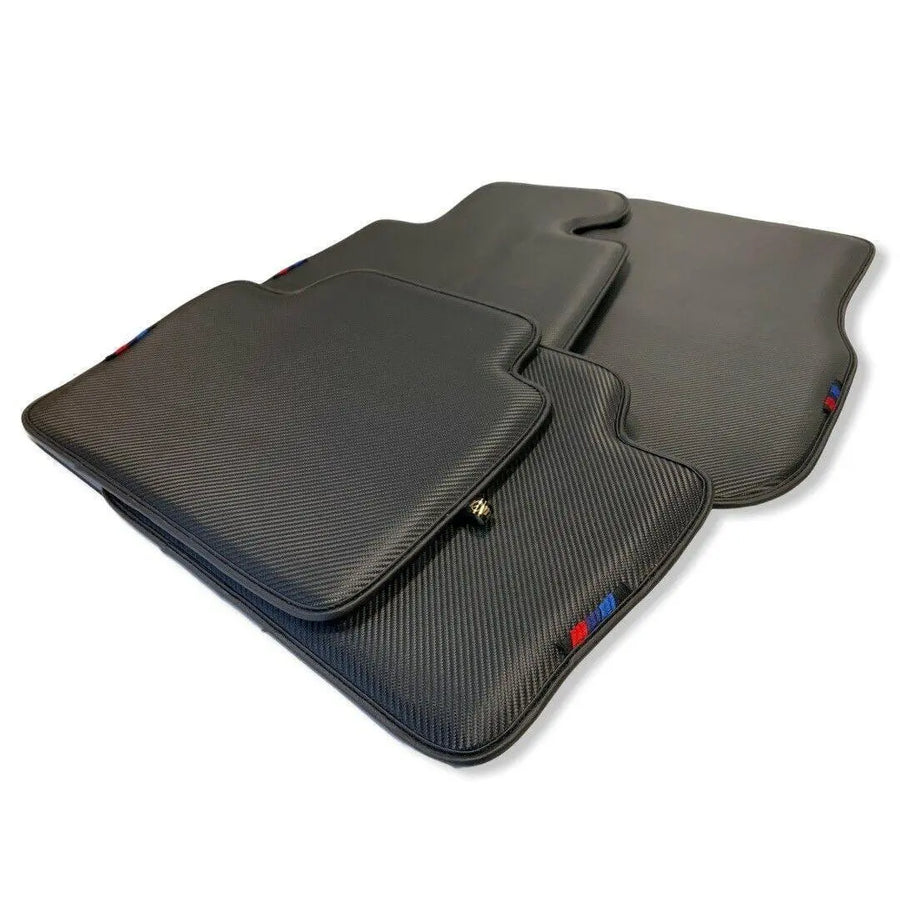 Black Carbon Fiber Floor Mats for BMW iX (2022-2024) by AutoWin - AutoWin