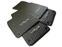 Floor Mats For Lamborghini Urus Leather Yellow Stitching - AutoWin