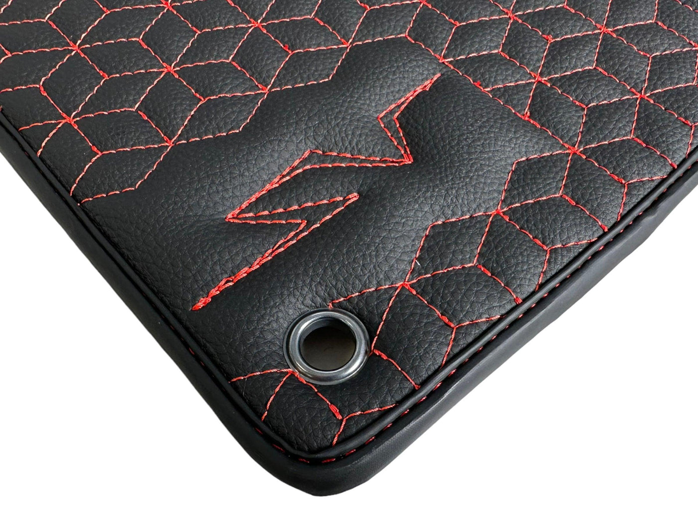 Leather Floor Mats for Lamborghini Aventador SV | Red Stitching - AutoWin