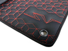 Leather Floor Mats for Lamborghini Aventador SV | Red Stitching - AutoWin
