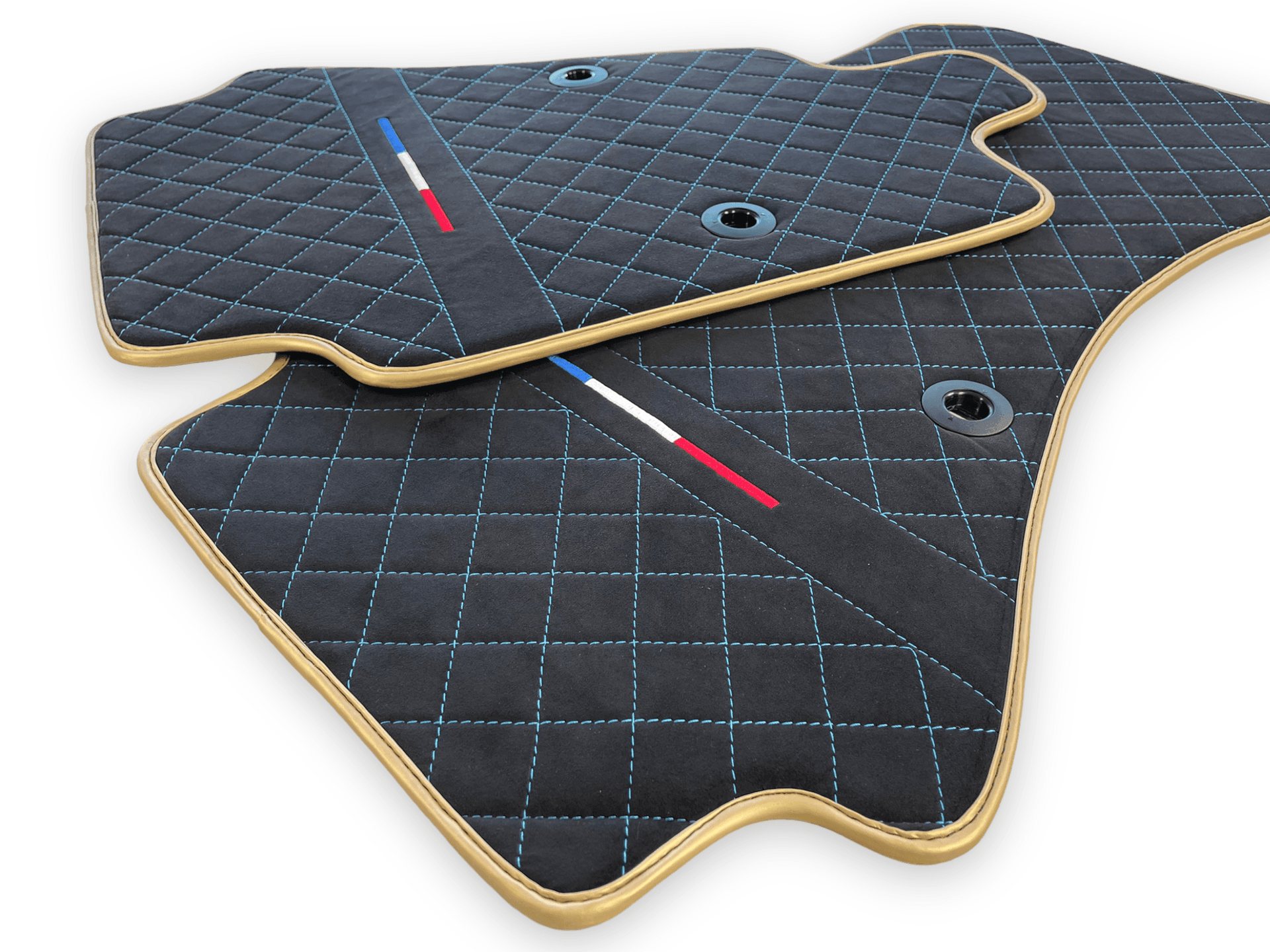 Floor Mats For Bugatti Chiron Alcantara Leather Gold Edition - AutoWin