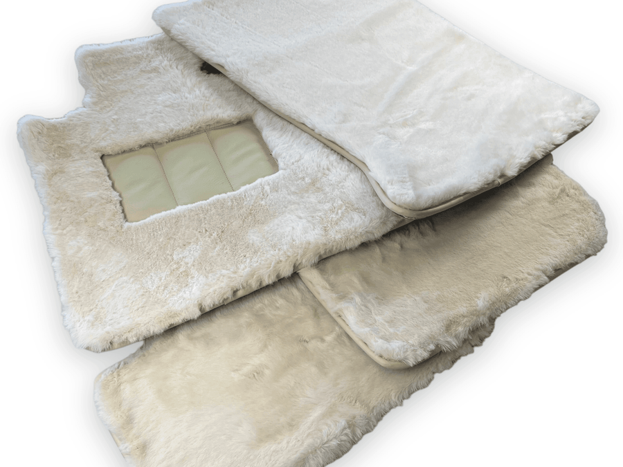 Luxury White Sheepskin Floor Mats for Rolls Royce Shadow