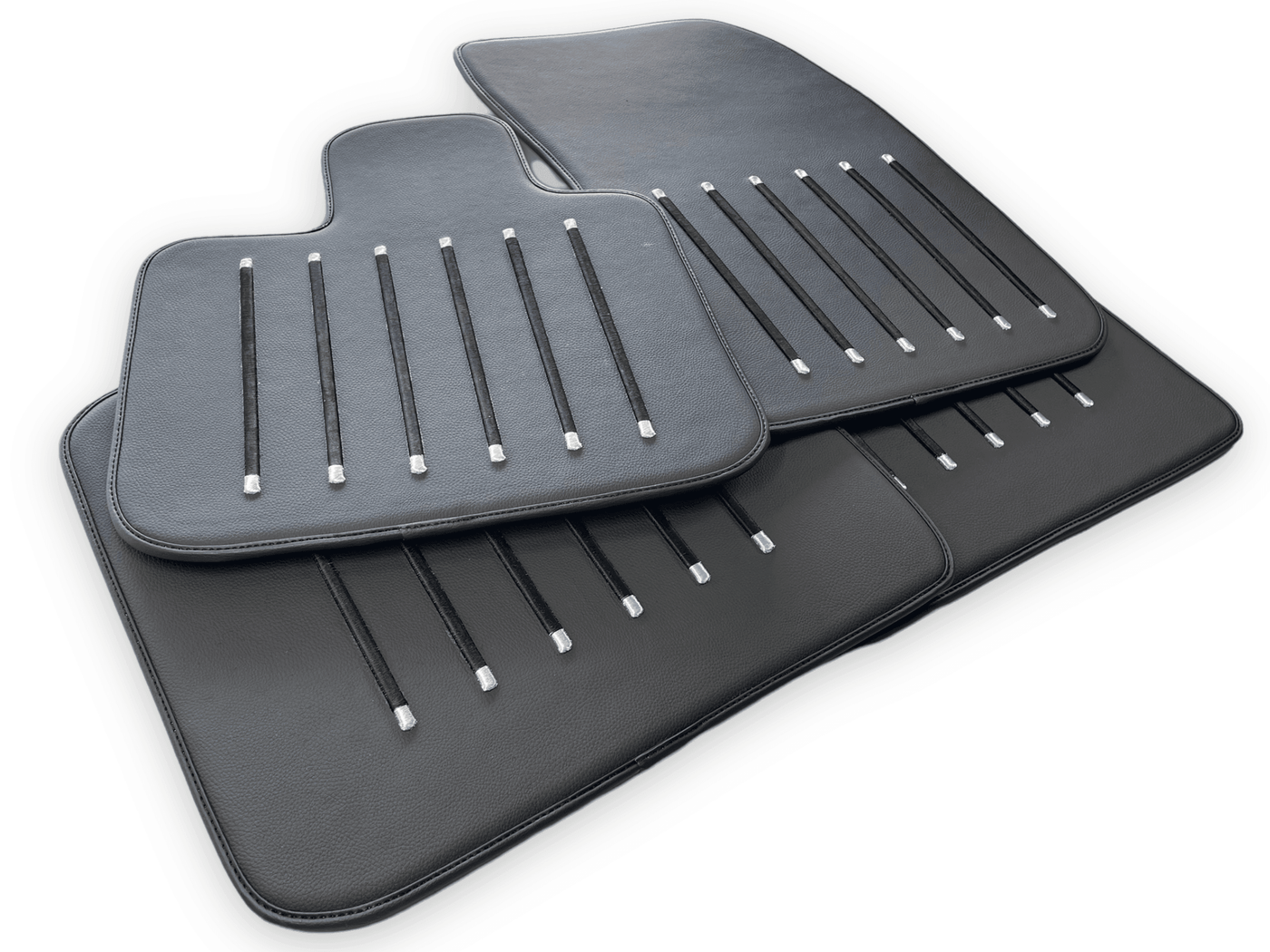 Leather Floor Mats For Rolls Royce Shadow 1965-1977 Black - AutoWin