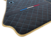 Floor Mats For Bugatti Chiron Alcantara Leather Gold Edition - AutoWin