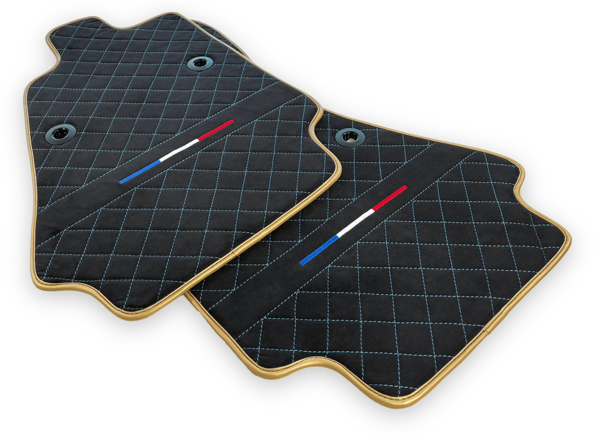 Floor Mats For Bugatti Chiron Alcantara Leather Gold Edition - AutoWin