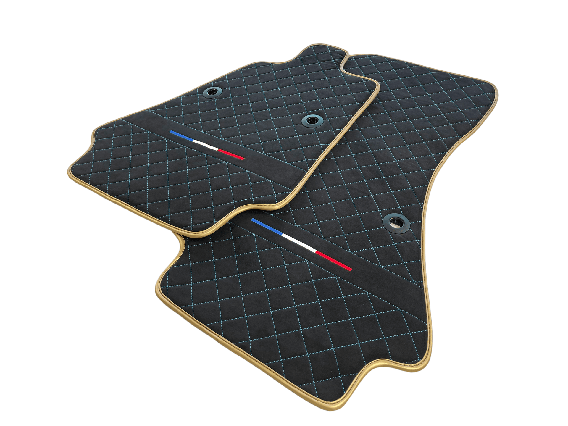 Floor Mats For Bugatti Chiron Alcantara Leather Gold Edition - AutoWin