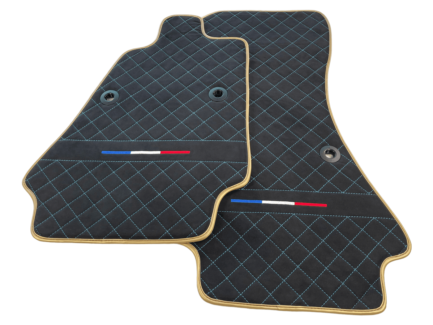 Floor Mats For Bugatti Chiron Alcantara Leather Gold Edition - AutoWin