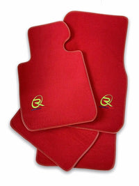 Red Floor Mats For BMW 6 Series E63 ROVBUT Brand Tailored Set Perfect Fit Green SNIP Collection - AutoWin