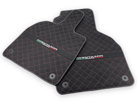 Alcantara Leather Floor Mats For Lamborghini Aventador | Red Stitching - AutoWin