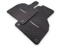 Alcantara Leather Floor Mats For Lamborghini Aventador | Red Stitching - AutoWin