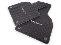 Alcantara Leather Floor Mats For Lamborghini Aventador | Red Stitching - AutoWin