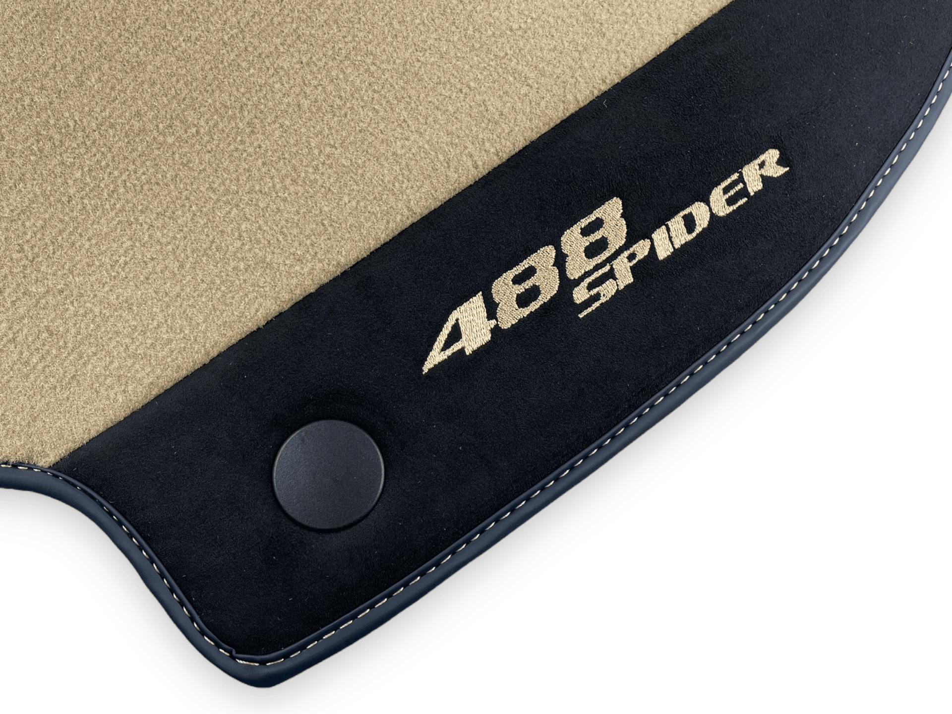 Beige Floor Mats For Ferrari 488 Spider 2015-2022 With Alcantara Leather - AutoWin