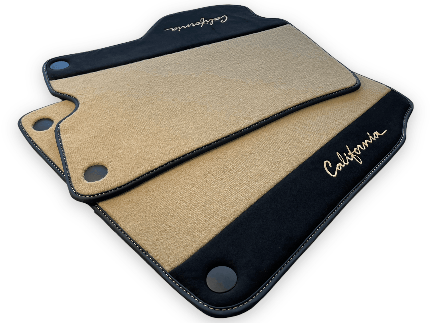 Beige Floor Mats For Ferrari California 2008-2014 With Alcantara - AutoWin