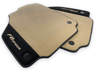Beige Floor Mats For Ferrari F8 Spider 2019-2022 With Alcantara Leather - AutoWin