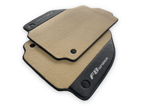 Beige Floor Mats For Ferrari F8 Spider 2019-2022 With Carbon Fiber Leather - AutoWin