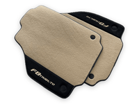 Beige Floor Mats For Ferrari F8 Tributo 2019-2022 With Alcantara Leather - AutoWin