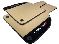 Beige Floor Mats for Lamborghini Aventador With Alcantara Leather - AutoWin