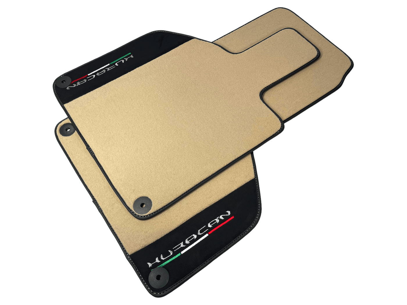 Beige Floor Mats for Lamborghini Huracan with Alcantara Leather - AutoWin