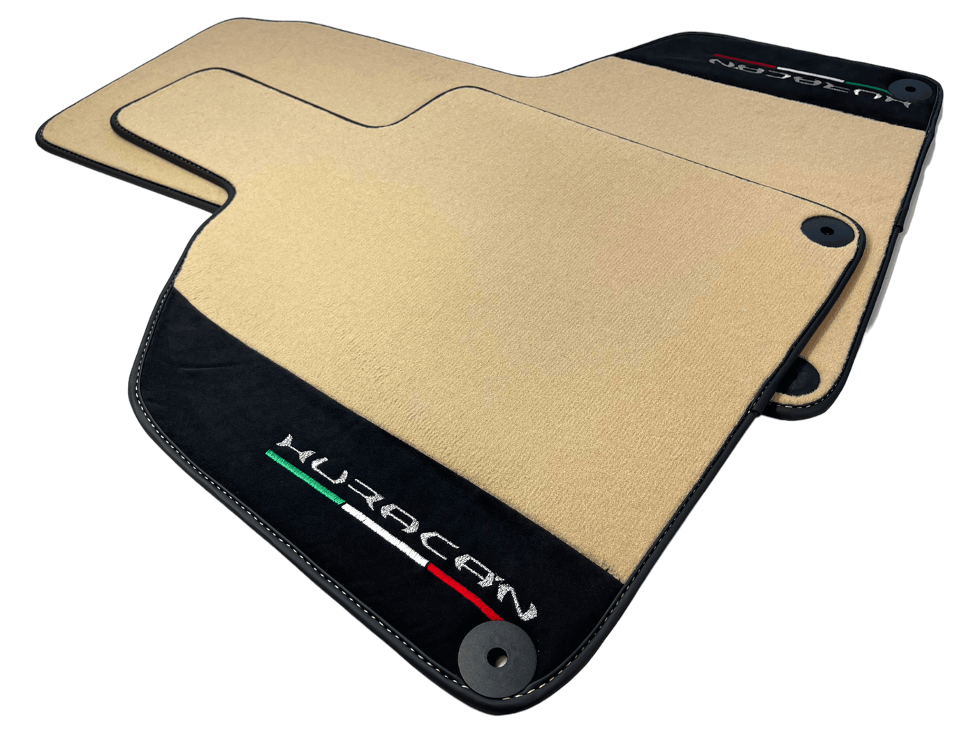 Beige Floor Mats for Lamborghini Huracan with Alcantara Leather - AutoWin