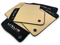 Beige Floor Mats For Lamborghini Urus With Alcantara Leather - AutoWin