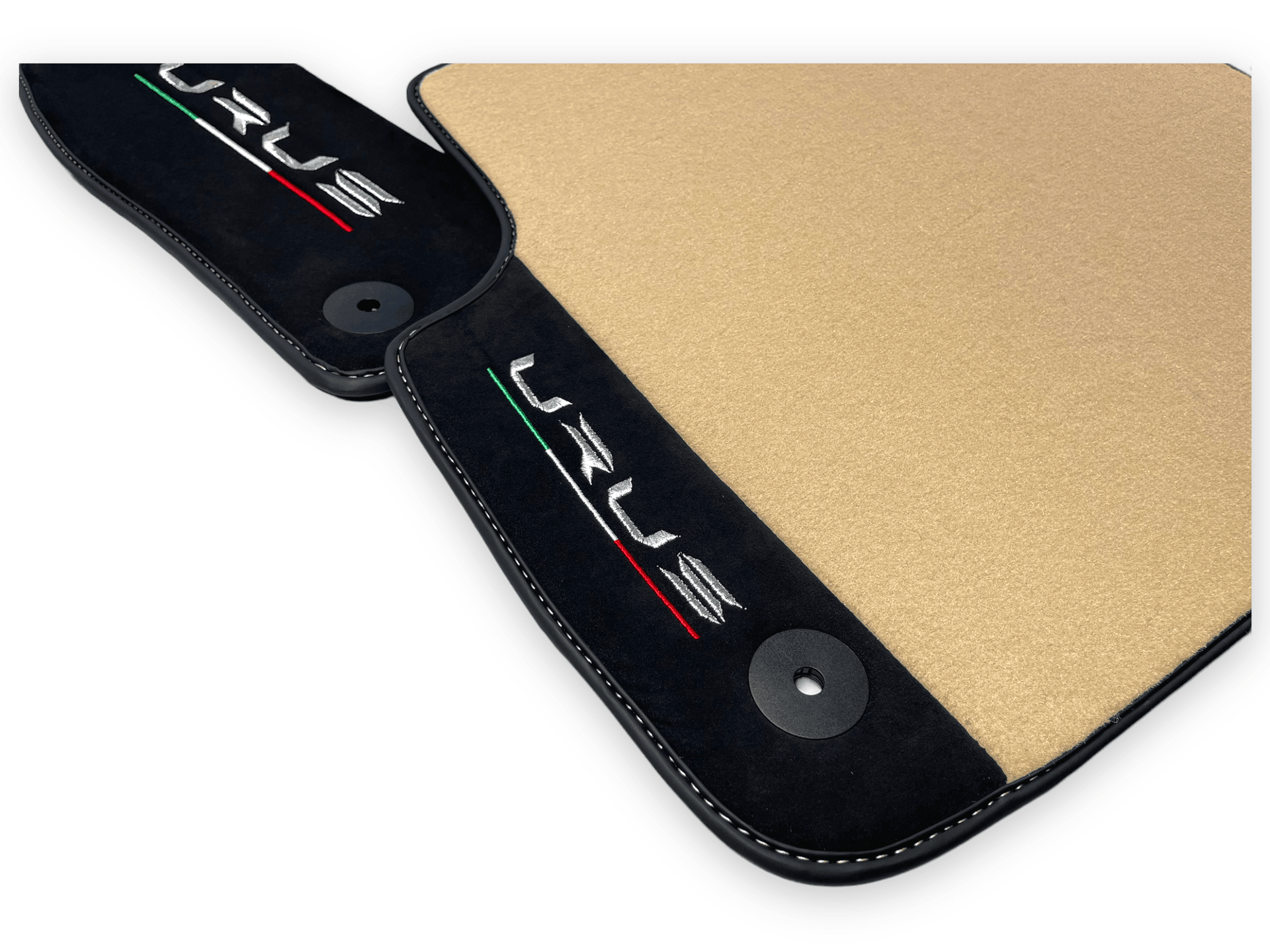 Beige Floor Mats For Lamborghini Urus With Alcantara Leather - AutoWin