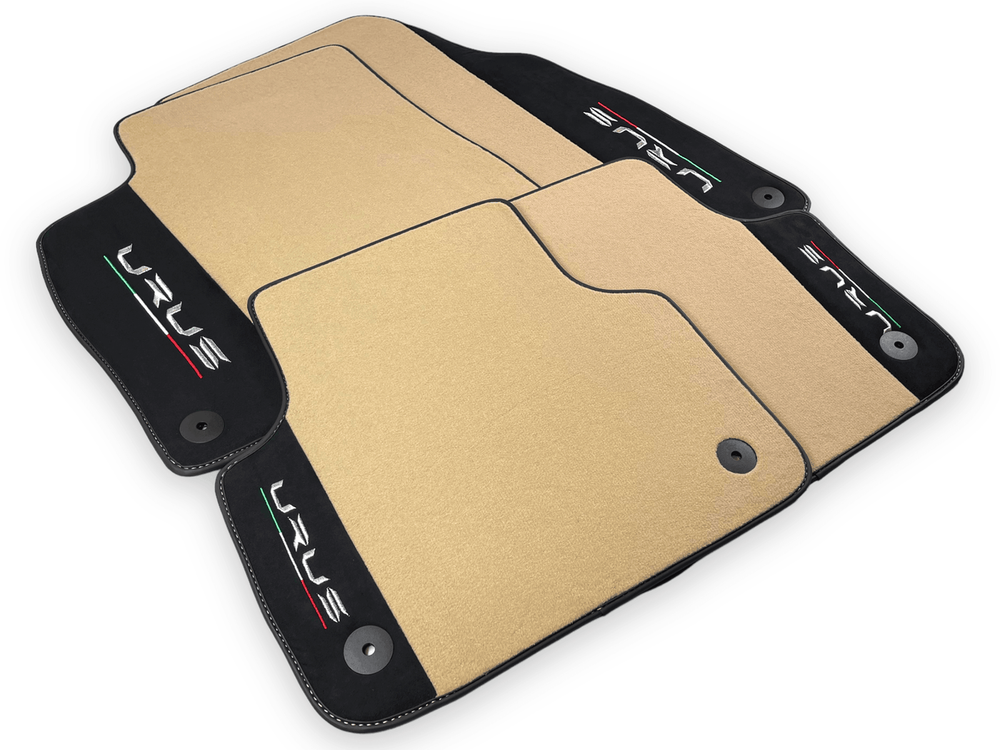 Beige Floor Mats For Lamborghini Urus With Alcantara Leather - AutoWin