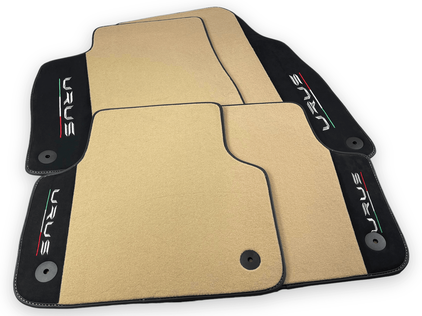 Beige Floor Mats For Lamborghini Urus With Alcantara Leather - AutoWin