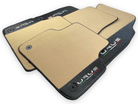 Beige Floor Mats For Lamborghini Urus With Carbon Leather - AutoWin