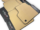 Beige Floor Mats For Lamborghini Urus With Carbon Leather - AutoWin