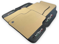 Beige Floor Mats For Lamborghini Urus With Carbon Leather - AutoWin