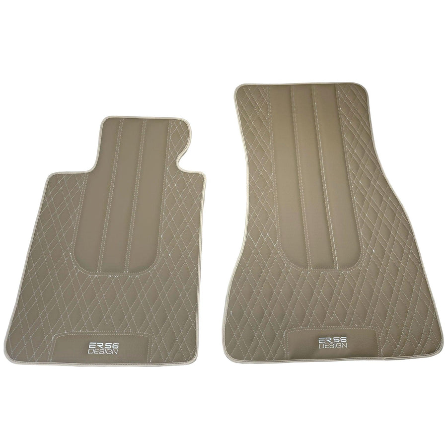 Beige Leather Floor Floor Mats For BMW 5 Series F10 - AutoWin