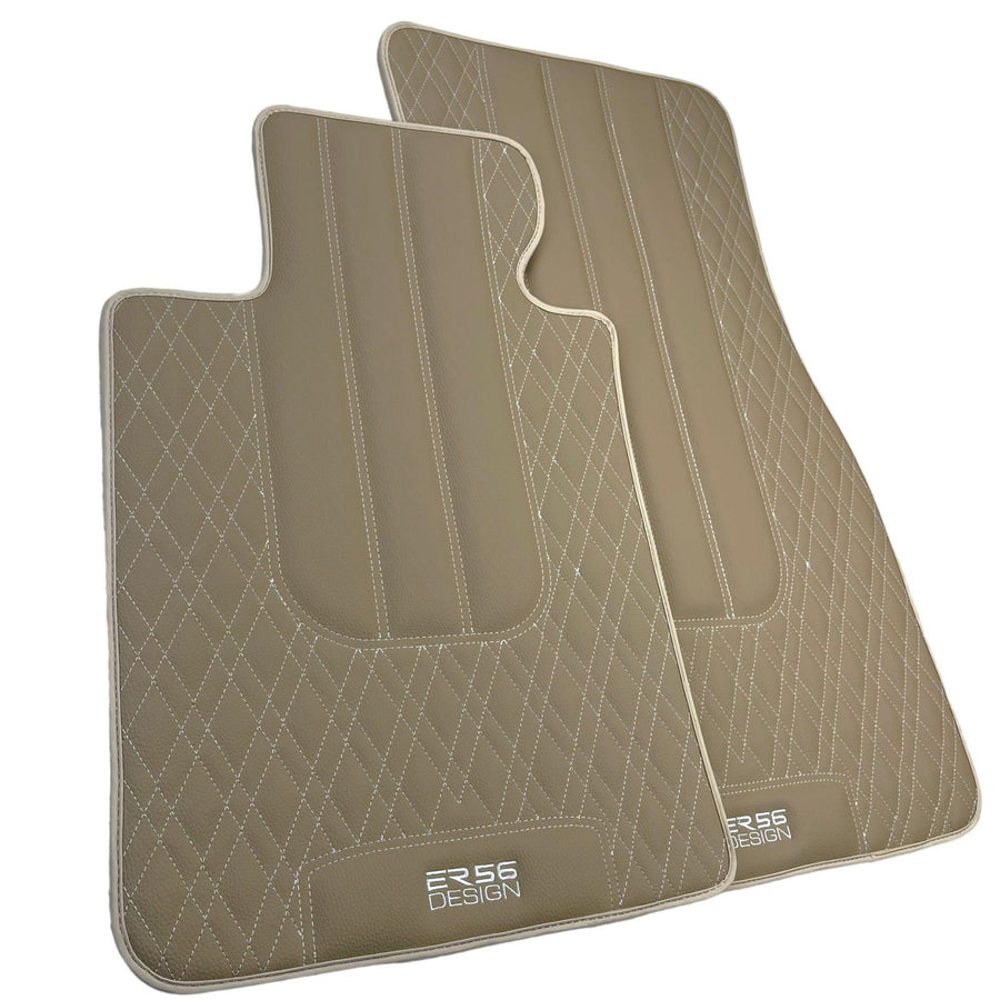 Beige Leather Floor Floor Mats For BMW X4M Series F98 - AutoWin