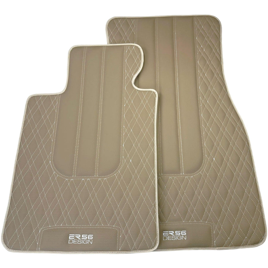 Beige Leather Floor Mats For BMW 5 Series E28 Sedan - AutoWin