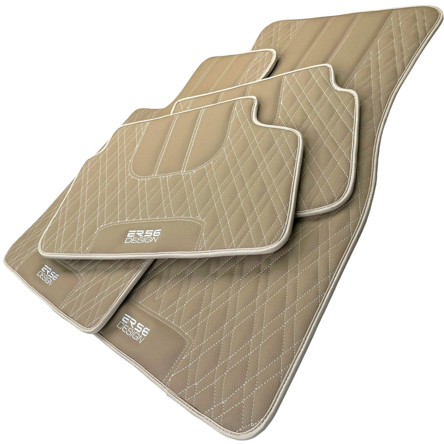 Beige Leather Floor Mats For BMW 6 Series F13 2-door Coupe - AutoWin