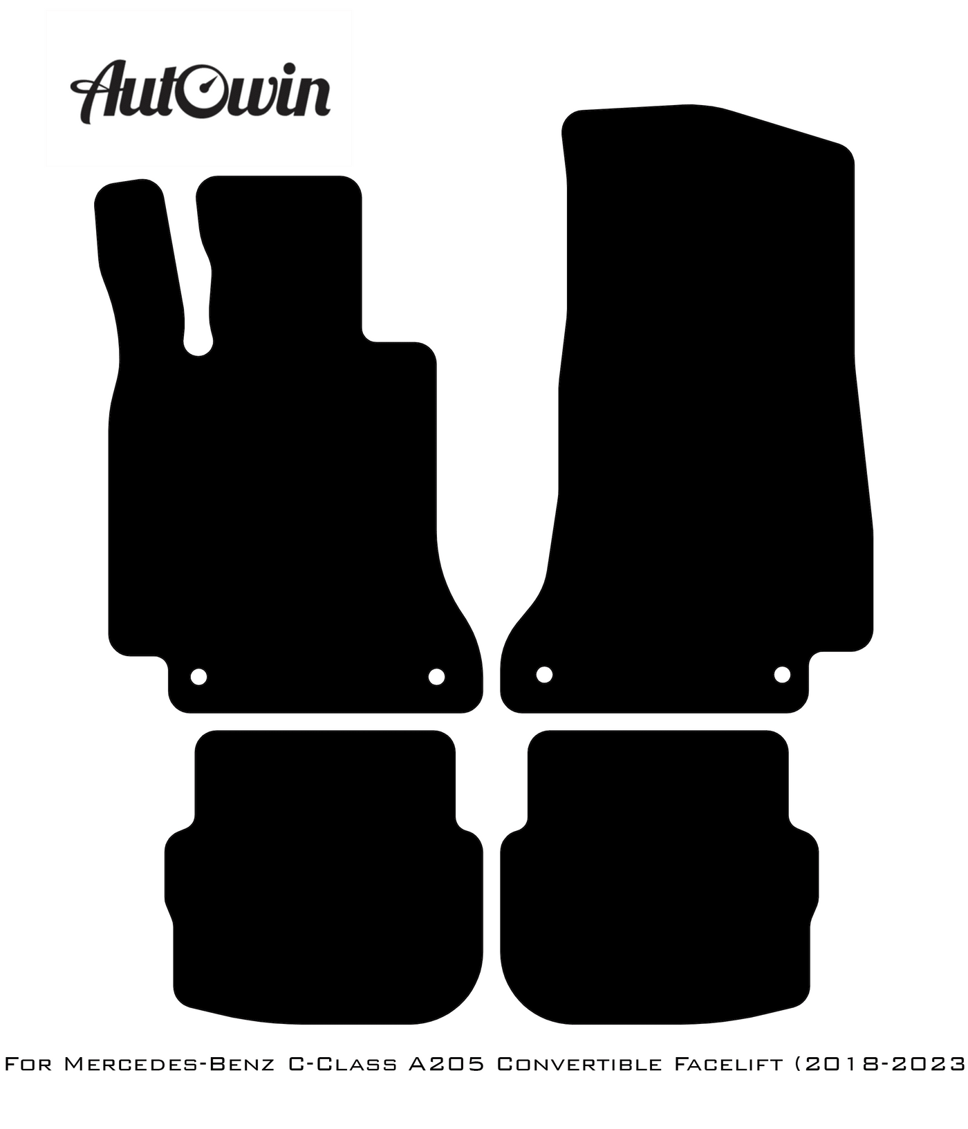 Beige Leather Floor Mats For Mercedes Benz C-Class A205 Convertible Facelift (2018-2023) | ER56 Design - AutoWin