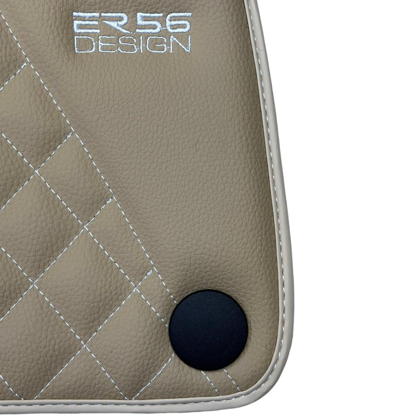 Beige Leather Floor Mats For Mercedes Benz C-Class S205 Wagon Facelift (2018-2021) | ER56 Design - AutoWin